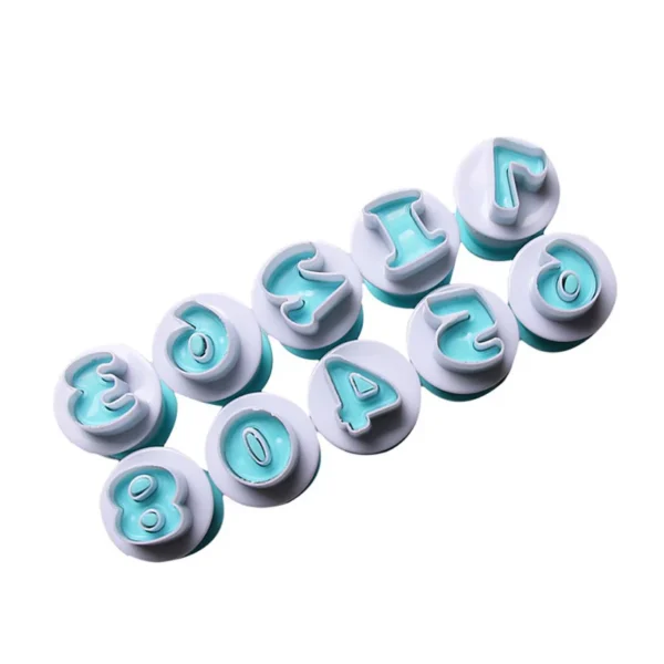 0 To 9 Numbers Fondant & Cookie Plunger Cutter Set Plastic - Image 2